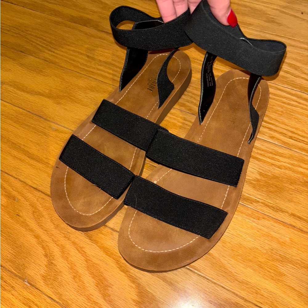 Women's Black and Brown Sandals